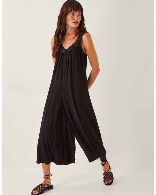 Monsoon Rachel Sleeveless Culotte Jumpsuit Black