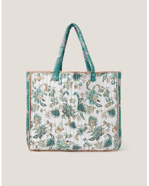 Monsoon Blue Saoirse Floral Quilted Tote Bag