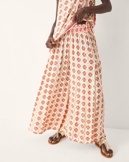 Monsoon Pink Maddie Floral Print Wide Leg Trousers
