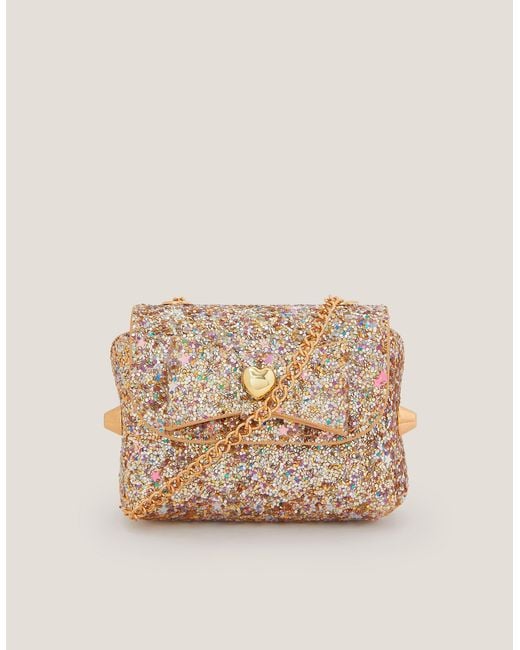 Monsoon Natural Mini Glitter Crossbody Bag