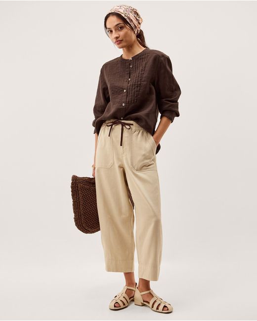 Monsoon Natural Clo Pintuck Linen Shirt