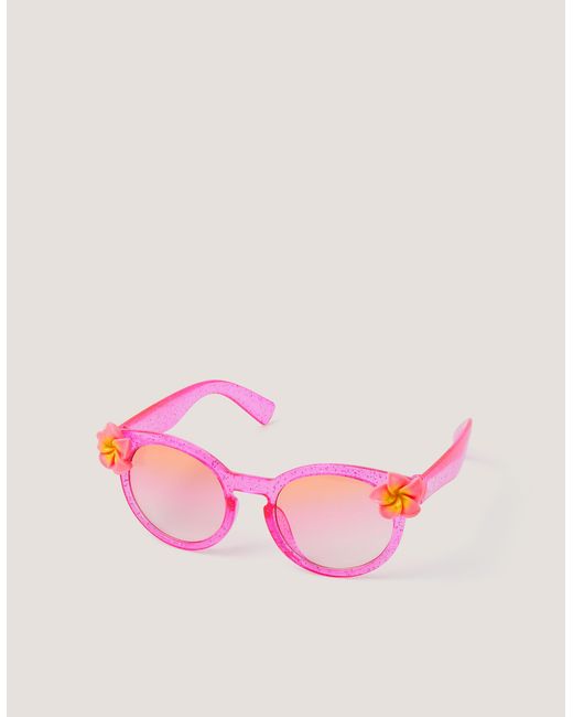 Monsoon Pink Hibiscus Glitter Round Sunglasses