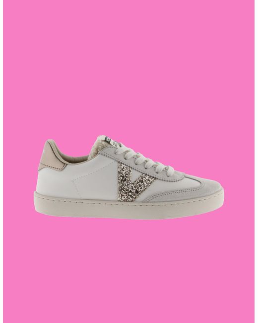 Monsoon Pink Victoria Berlin Faux Sheepskin Glitter Trainers Silver