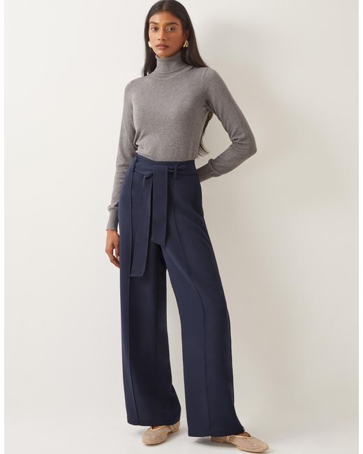 Monsoon Scarlet Trim Trousers Blue