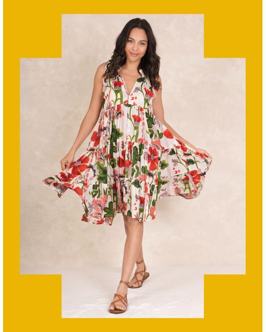Monsoon Multicolor One Hundred Stars Poppy Print Swing Dress Multi