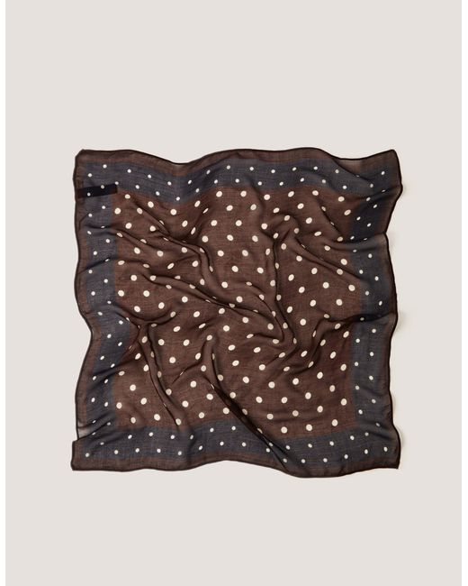 Monsoon Brown Polka Dot Square Scarf