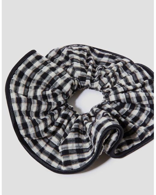 Monsoon Black Oversized Gingham Hair Scrunchie