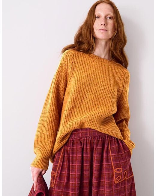 Monsoon Red East Jiya Donegal Knit Jumper Yellow