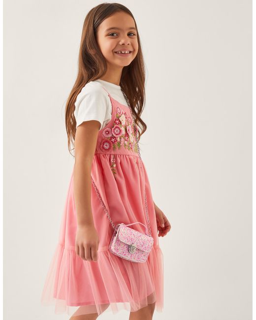 Monsoon Pink Mini Glitter Satchel Bag