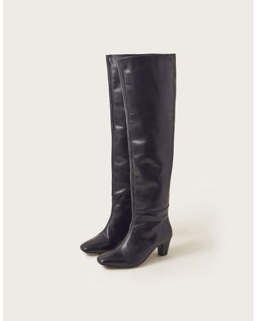 Monsoon Over The Knee Leather Boots Black
