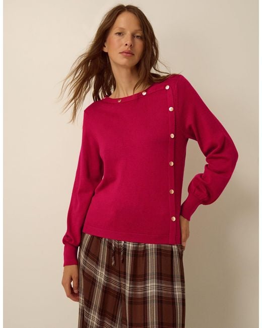 Monsoon Beryl Button Jumper Red