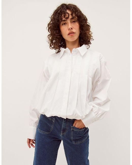 Monsoon Nicole Detachable Bow Shirt White