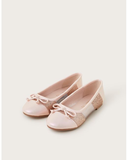 Monsoon Glitter Block Ballet Flats Pink
