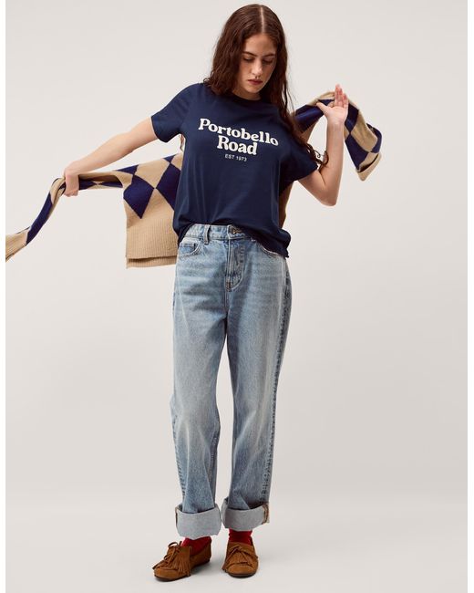 Monsoon Portobello Road Slogan T-shirt Blue