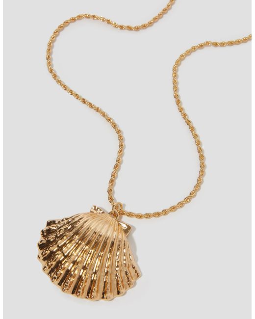 Monsoon Metallic Shell Pendant Twist Chain Necklace