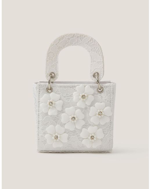 Monsoon Natural Embellished Floral Lacey Tote Bag