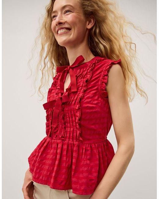 Monsoon Red Bea Sleeveless Top