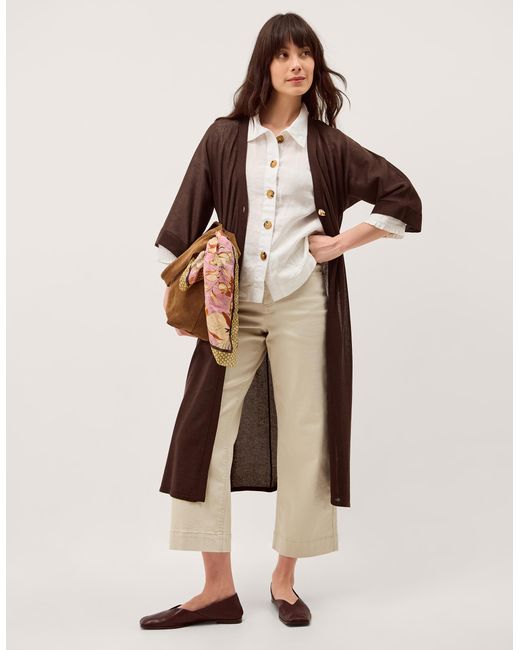 Monsoon Natural Lo Longline Cardigan