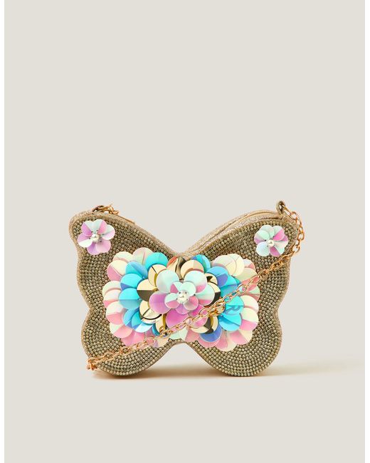 Monsoon Blue Sequin Embellished Butterfly Bag