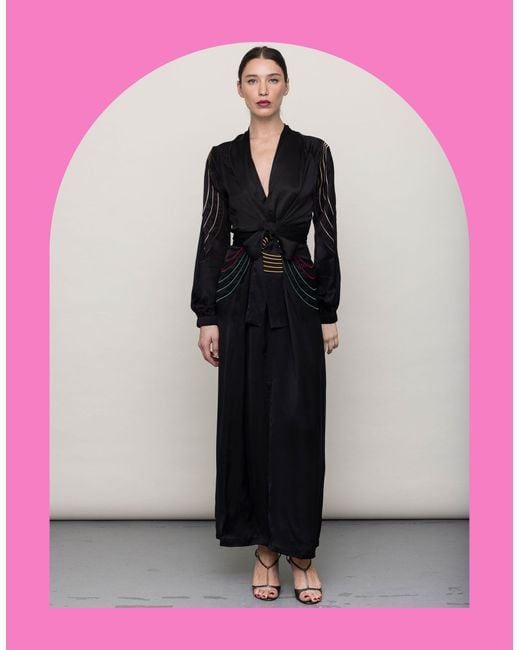 Monsoon Pink Tallulah And Hope Long Length Satin Maxi Dress Black