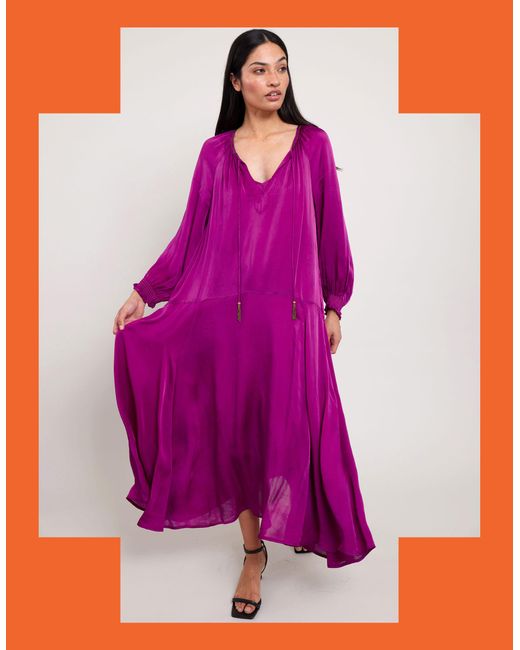 Monsoon East Embellished Satin Maxi Dress Pink in Purple Lyst UK