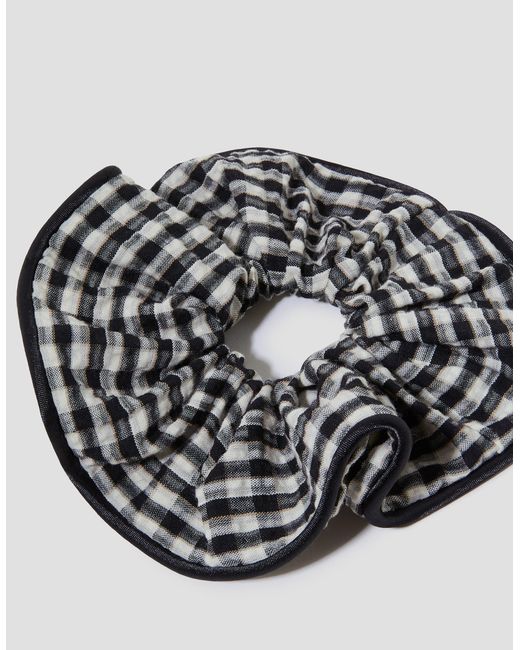 Monsoon Black Oversized Gingham Hair Scrunchie