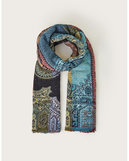 Monsoon Blue Lil Paisley Patchwork Scarf