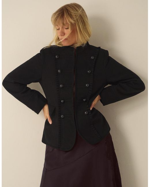 Monsoon Mallory Military Jacket Black