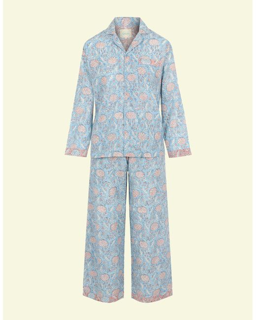 Monsoon Dilli Grey Print Pyjama Set Blue