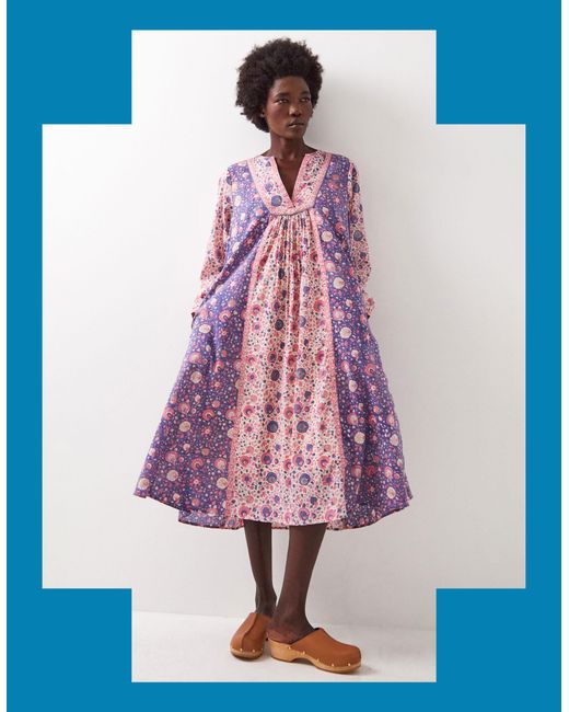 Monsoon Pink East Imogen Floral Midi Swing Dress Multi