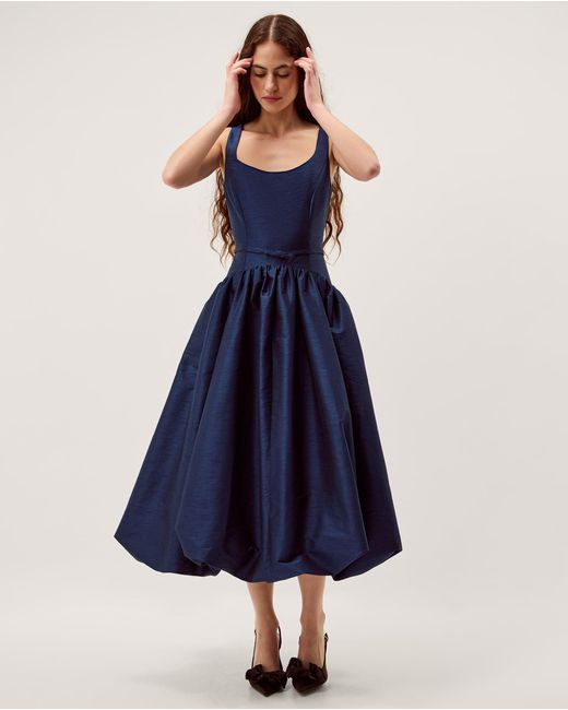 Monsoon Mila Fit And Flare Midi Dress Blue