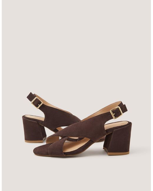 Monsoon Brown Cally Leather Block Heels