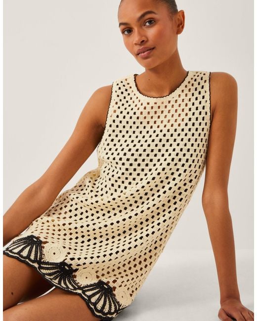 Monsoon Nicole Knitted Tunic Beach Dress Ivory in Natural | Lyst UK