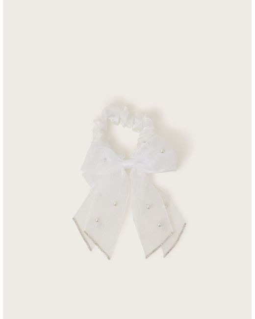Monsoon White Communion Bow Scrunchie