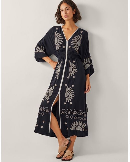 Monsoon Black Sophia Kaftan Maxi Dress