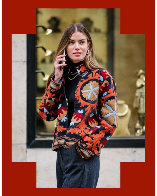 Monsoon Moliin Claudia Embroidered Velvet Jacket Multi