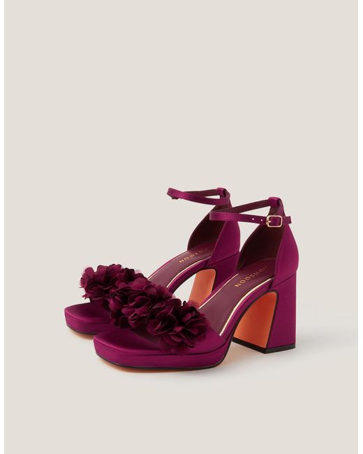 Monsoon Pink Mindy Floral Platform Sandals Red