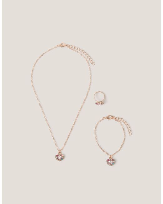 Monsoon Natural Jewel Heart Jewellery Set