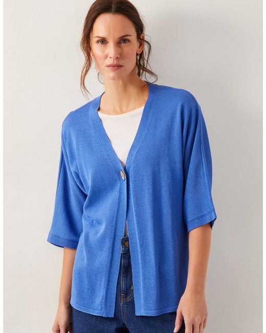 Monsoon Beth Single Button Cardigan Blue