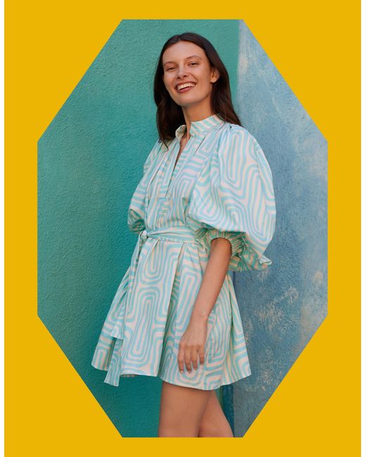 Monsoon Blue Sundress Inaya Shirt Dress White