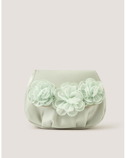 Monsoon Green Corsage Satin Bag