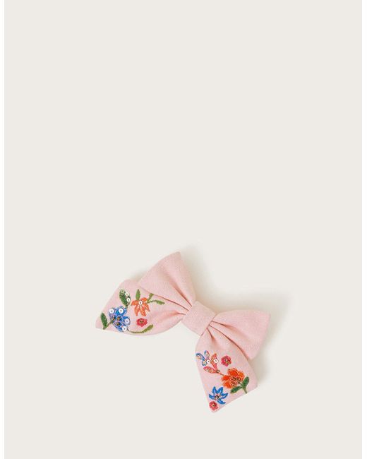 Monsoon Pink Boutique Embellished Bow Clip