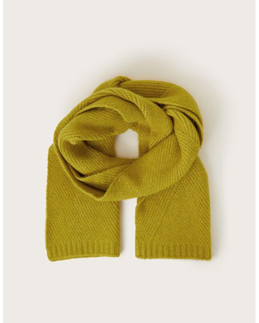 Monsoon Yellow Taffy Rib Knit Scarf