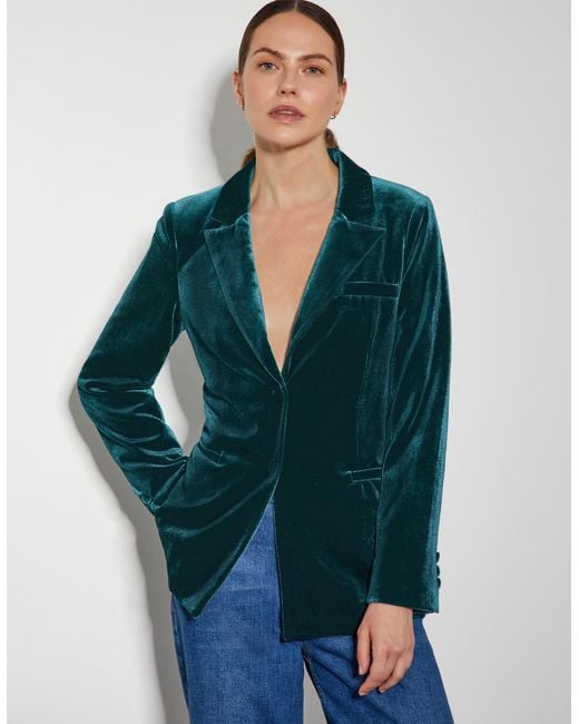 Monsoon Green Vicky Velvet Jacket