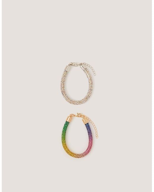 Monsoon Natural 2-pack Rhinestone Tube Bracelets