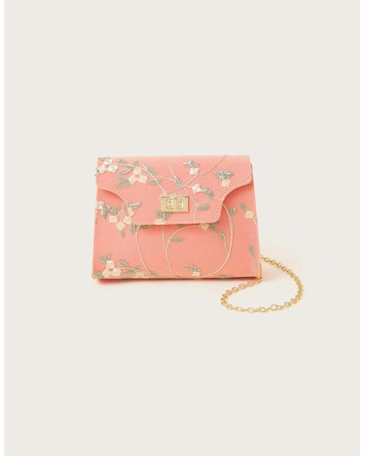 Monsoon Pink Josephine Embroidered Bag