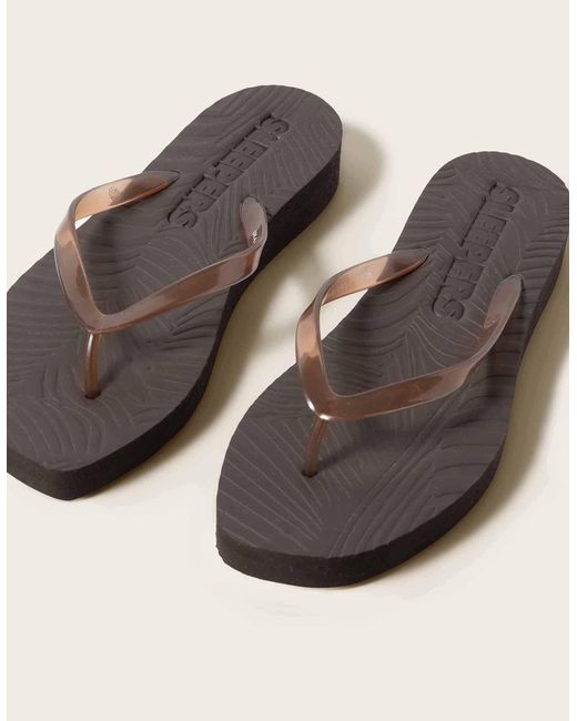 Monsoon Sleepers Tapered Platform Flip Flops Brown
