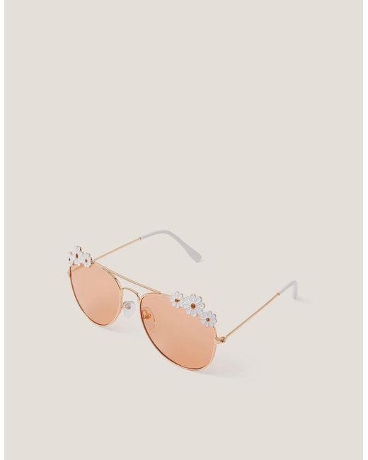Monsoon Natural Daisy Aviator Sunglasses