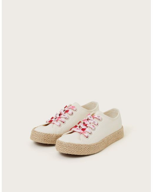 Monsoon Natural Canvas Espadrille Trainers Ivory