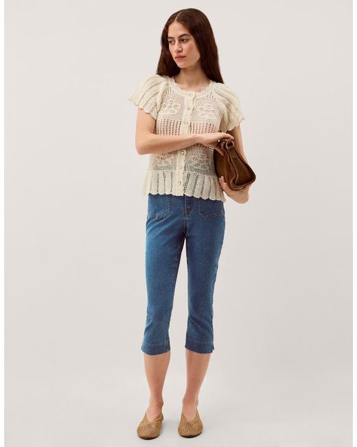 Monsoon Blue Cassie Capri Jeans